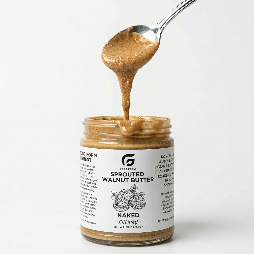 Naked Sprouted Walnut Butter — Creamy or Crunchy | One Ingredient
