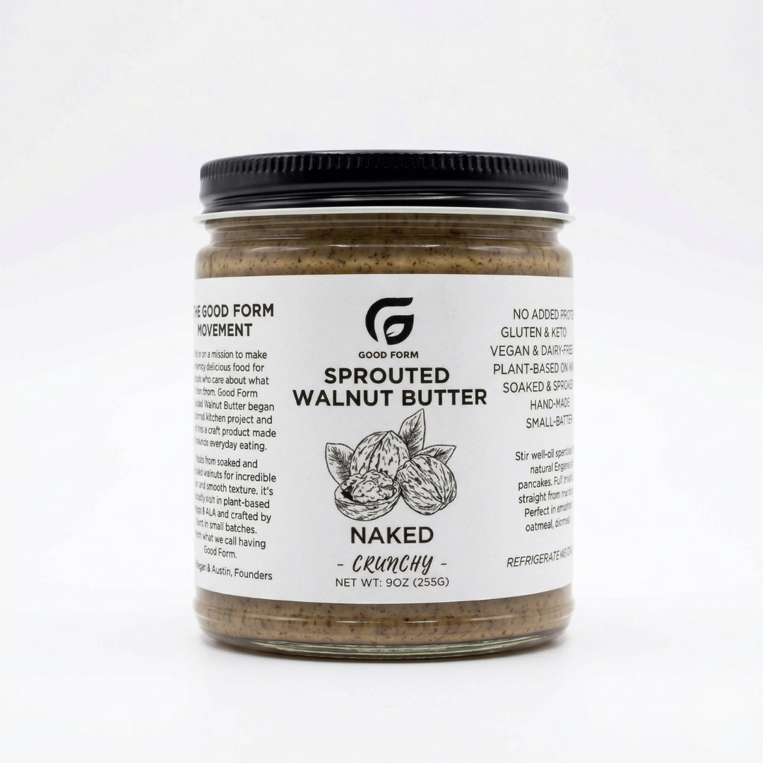 Naked Sprouted Walnut Butter — Creamy or Crunchy | One Ingredient