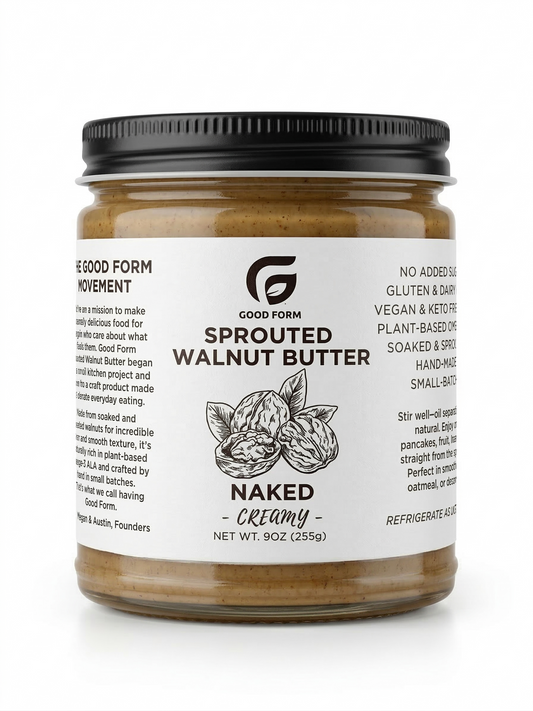 Naked Sprouted Walnut Butter — Creamy | One Ingredient