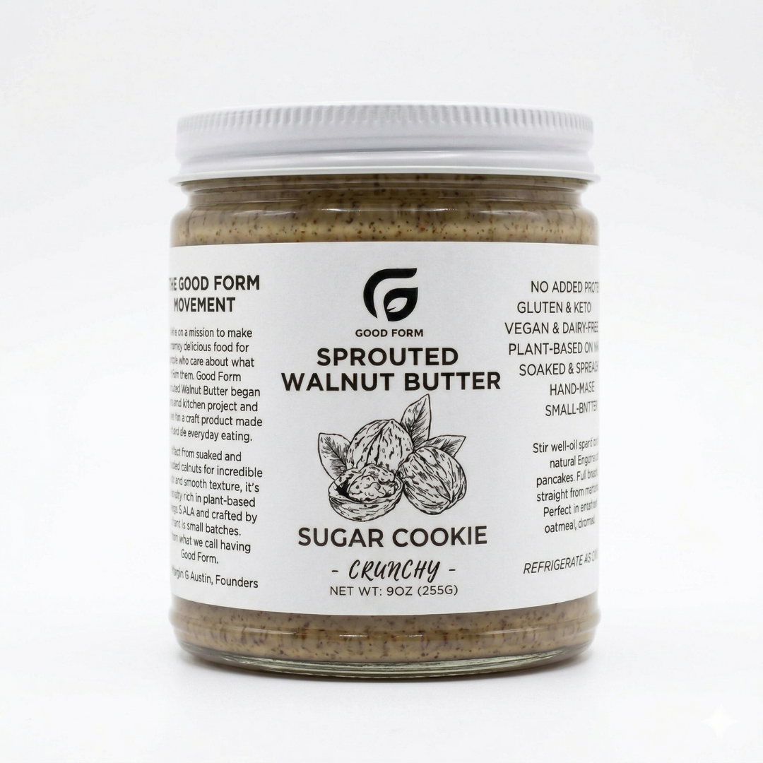 Sugar Cookie Sprouted Walnut  Butter— Creamy or Crunchy | Added Protein