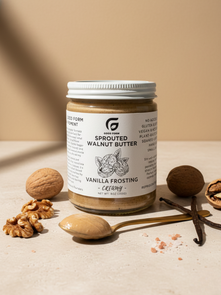 Vanilla Frosting Sprouted Walnut Butter — Creamy or Crunchy