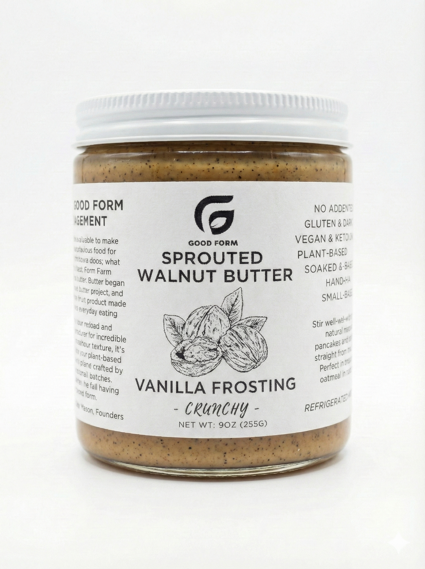 Vanilla Frosting Sprouted Walnut Butter — Creamy or Crunchy