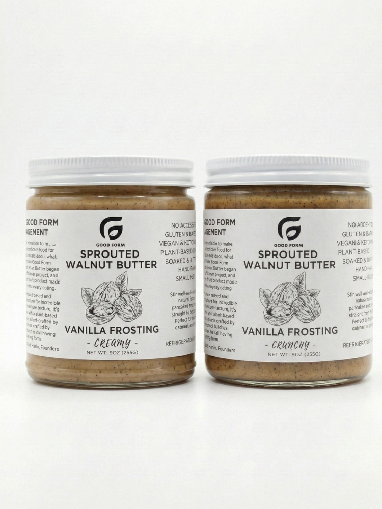 Vanilla Frosting Sprouted Walnut Butter — Creamy or Crunchy